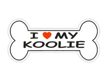 7" love my koolie dog bone bumper sticker decal usa made