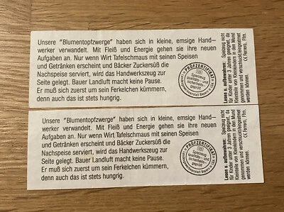 Beipackzettel - Zunft der Zwerge 1992 große + kleine Schrift  - Bild 1 von 2
