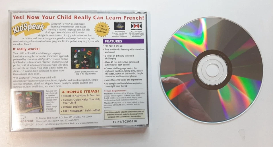 KidSpeak French PC CD-ROM 1998 - Image 2 of 2