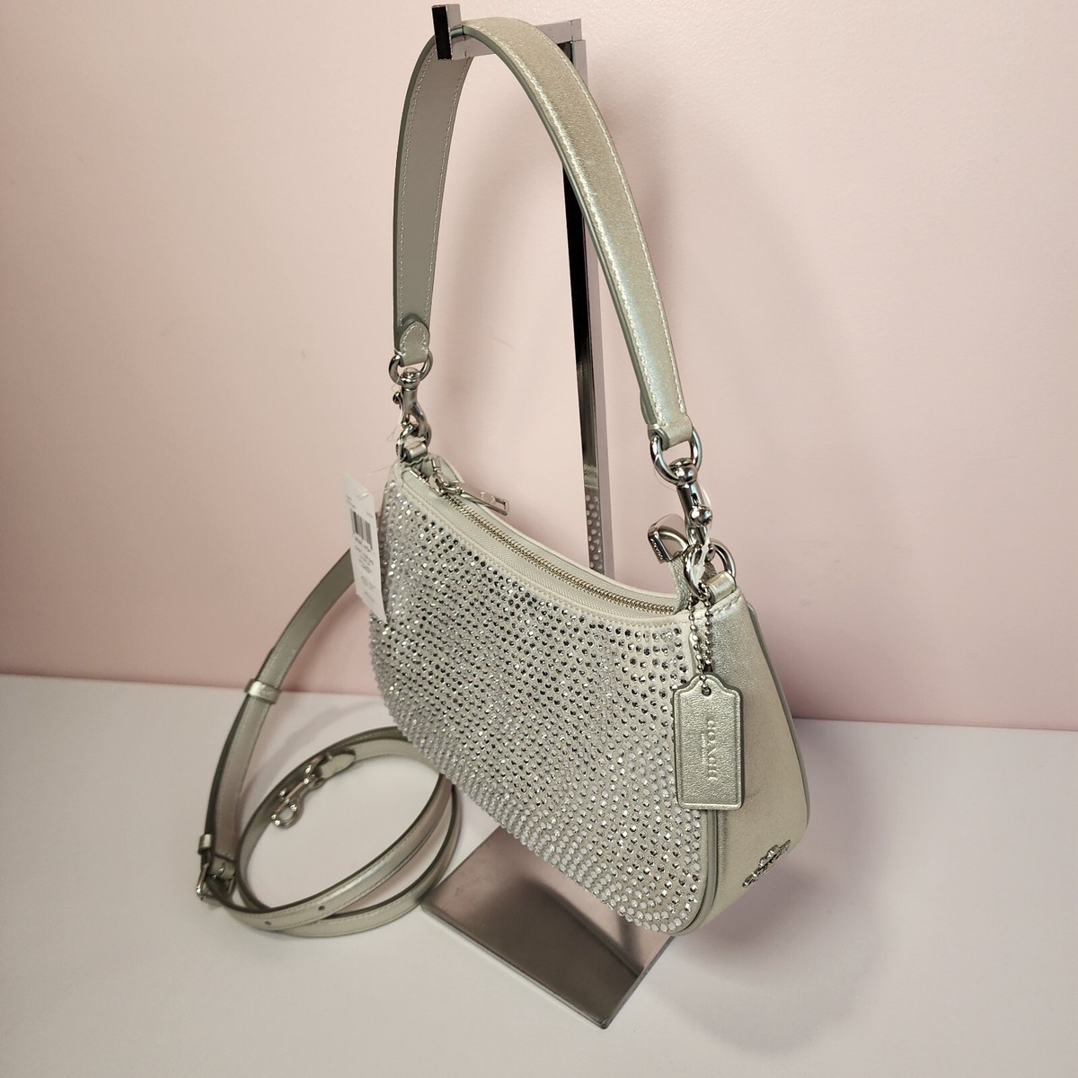 ★Coach★ terry shoulder bag CV937 SV/SV NWT COACH CV937 TERI SHOULDER BAG Crystal Silver | eBay