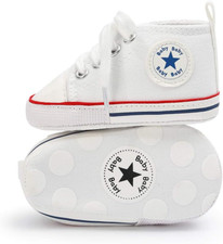Unisex Baby Boy Girl Canvas Sneaker Soft Sole Infant Lace up Newborn Ankle Toddl