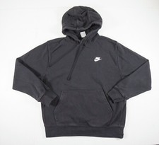 Nike Sweatshirt Mens Medium Black Hoodie Pullover Swoosh Sweater Outdoors Casual