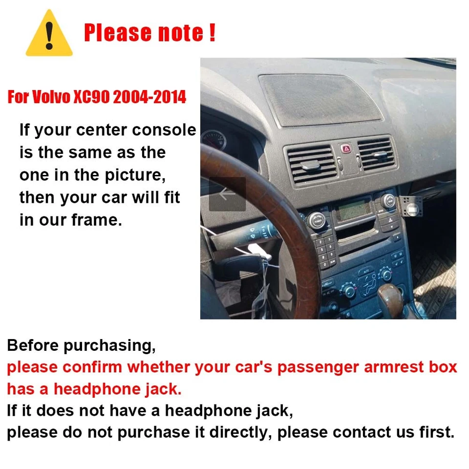 For Volvo XC90 2004-2014 Android 13 Car Stereo Radio GPS NAVI SWC BT CarPaly 64G - Image 3 of 4