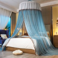 Universel Rond Dôme Lit Filet Baldaquin Dôme Literie Moustiquaire Gland Bordure