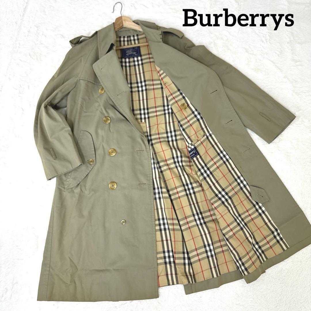Burberrys Khaki Trench Coat Nova Check Cotton L Used