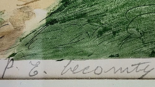2 grabados firmados a mano por Paul Emile Lecomte enmarcados Sociedad de grabado de París - Imagen 11 de 19