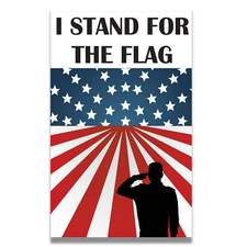 I Stand for The Flag American Flag Magnet Decal, 5x8 Inches, Automotive Magnet