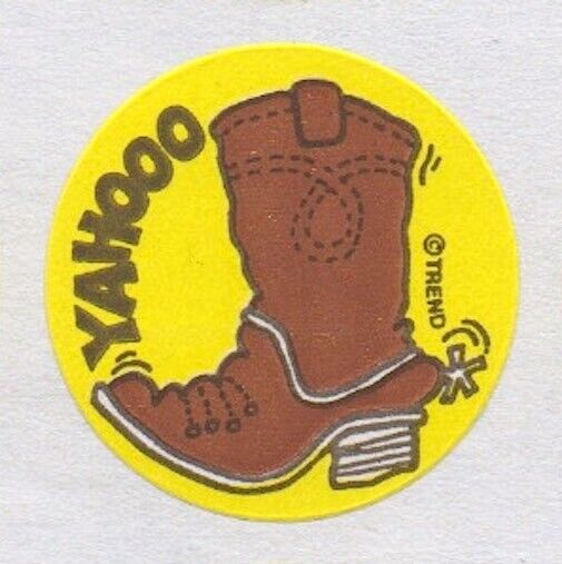 1980s Trend Scratch And Sniff Matte Boot Yahooo Stinky Stickers Single with TM