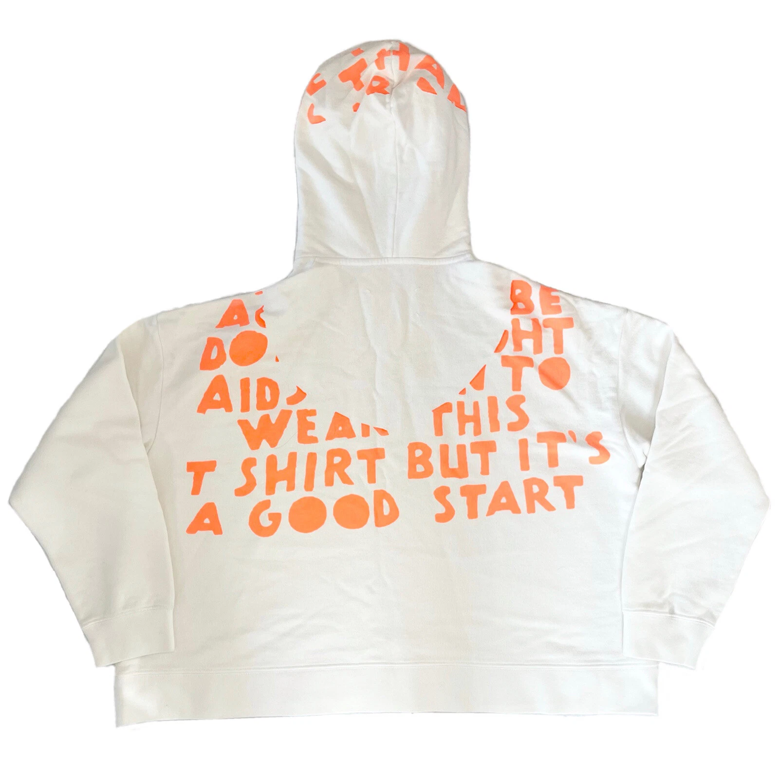 MAISON MARGIELA Felpa con cappuccio Maison Martin Margiela donna Aids stampa beneficenza bianca XS