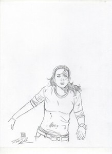 Transformers Mikaela Banes Megan Fox ORIGINAL PENCIL SKETCH by Tim Shinn