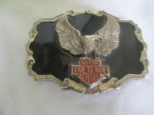 Harley-Davidson Motorcycle Live  Ride Buckle Flying Eagle Silver Tone