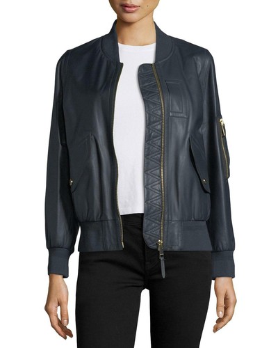burberry leather bomber
