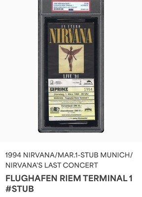 KURT COBAIN LAST CONCERT/FINAL PERFORMANCE NIRVANA CONCERT TICKET