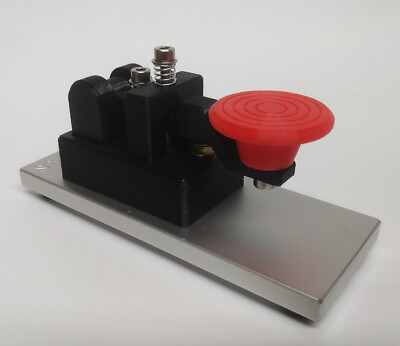 Black-Red Morse Code Straight Key With Aluminum Base