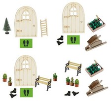 Wichtel-Zubehör Mini Wichteltür 9,8 x 6,8 cm, Set für Feen Elfen Minigarten
