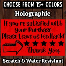 50 THANK YOU STICKERS 2.25" LABELS SEALS FEEDBACK REVIEW SHOP SCRATCH RESISTANT