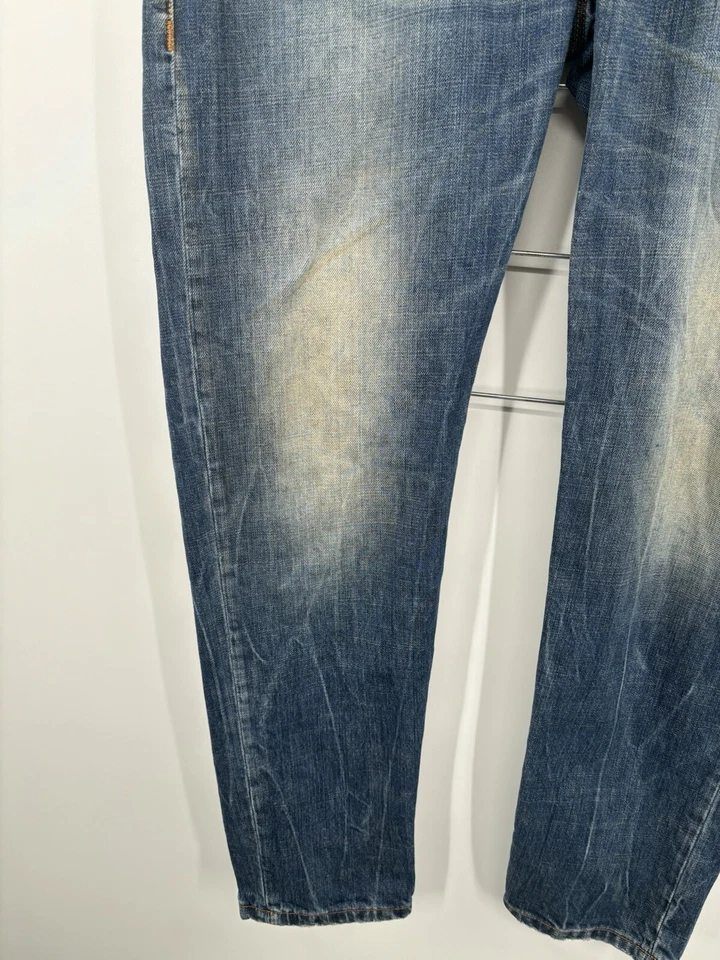 Jeans Takeshy Kurosawa Hechos en Italia Botón Mosca Desgastados Talla W38 / L31 Foto 4 de 4