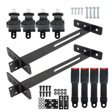 4 Retractable  Seat Belts And Bracket Kit For EZGO Yamaha Club Car Golf Cart