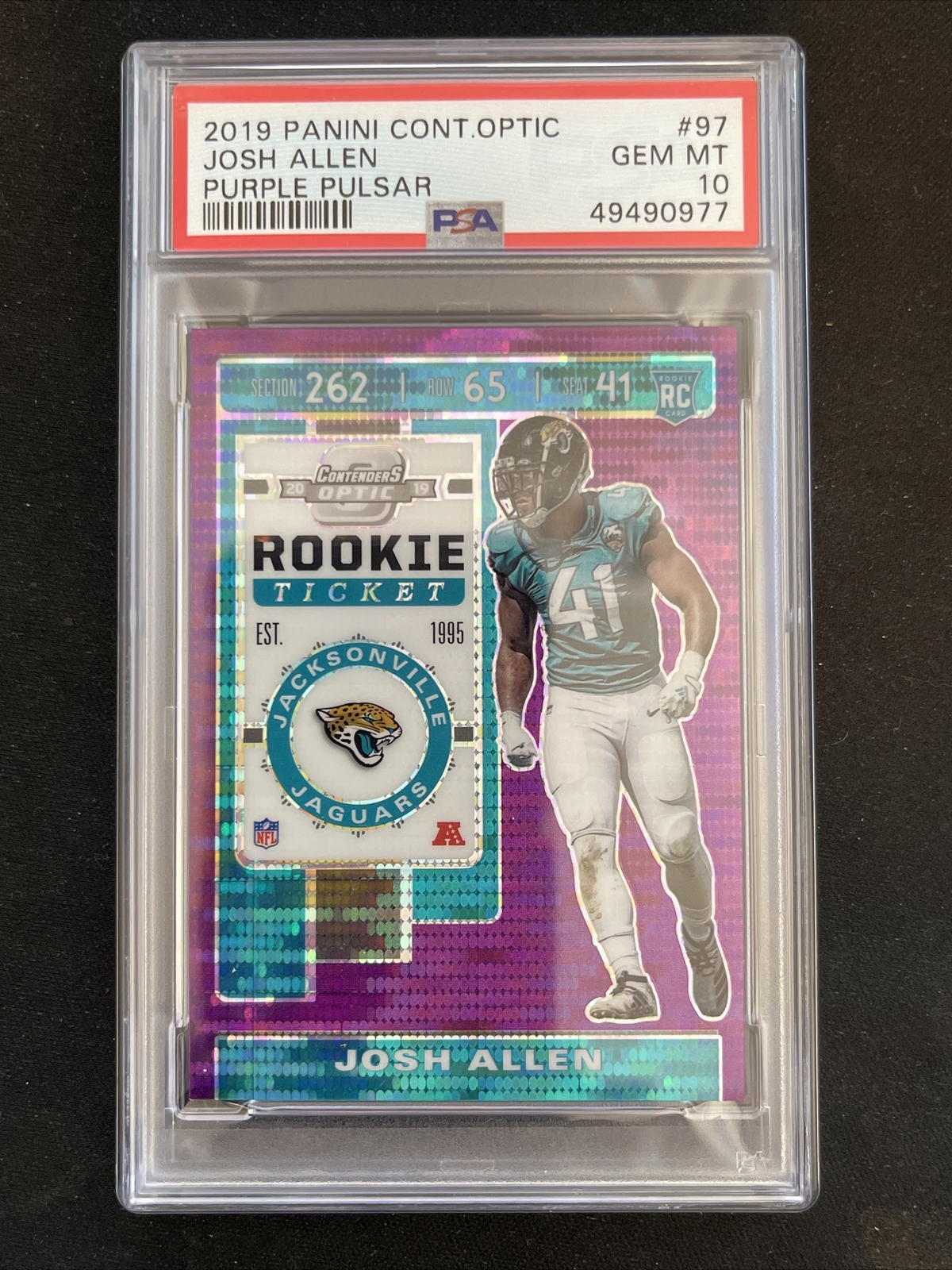 Josh Allen Panini Contenders Optic #97 Purple Pulsar