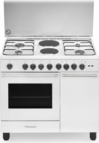 Cucina a Gas con Forno elettrico Bompani 4+2 Fuochi 90x60 cm Bianco  BO940EB/L | eBay