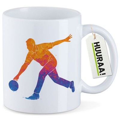 Kaffeetasse Bowling bunte Silhouette Geschenkidee Bowling Geschenk Präsent Mitbr