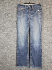 ARIAT REAL Denim Jeans Womens 25R Blue Medium Wash Stretch Embroidered Pockets