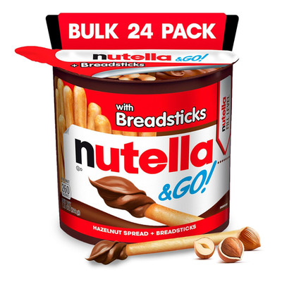 Nutella & GO! Chocolate Hazelnut Spread & Breadsticks   24 Count Bulk Snack Pack