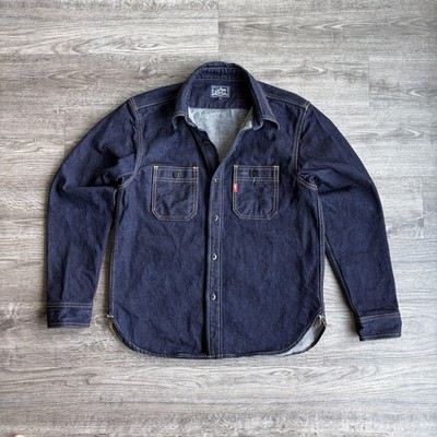 Studio D'Artisan 14oz Denim Work Shirt Size 38 Heavyweight Redline Made In Japan