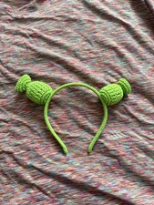 Crocheted Shrek Ogre Ears. Adult Headband.