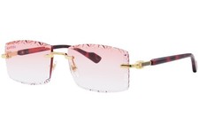 Gucci GG1221S 006 Rimless Custom Red Gradient Transition Gen-S Ruby Diamond Cut
