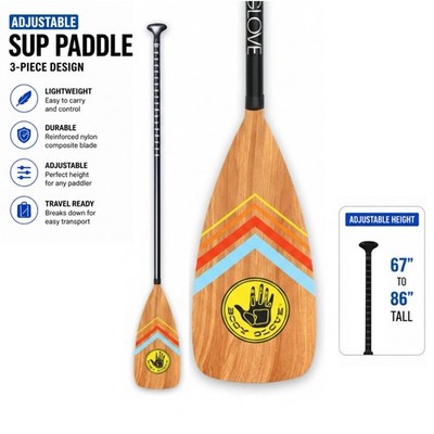Body Glove Adjustable SUP Paddle For Paddle Board, 3 Piece, Lightweight Aluminum