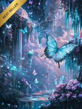 Blue Butterfly 5D Diamond Painting Kits for Adults 12x16 Inch Magical Art Gift