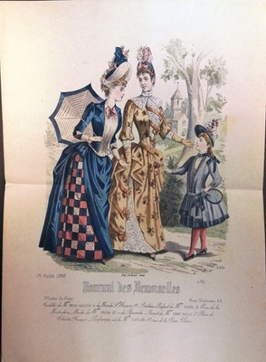 Grosser Mode Stahlstich von 1888. Journal des Demoiselles. 4684. Modes de Paris: