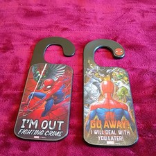 2 Spider-Man Bedroom Door 3D Privacy Sign Double Sided Pictures 365