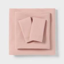 Queen Jersey Sheet Set Pink Solid - Room Essentials