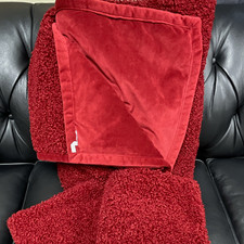Pottery Barn Red Throw 6 x 5 and two Pillow Shams Solid Zip Closure Holiday