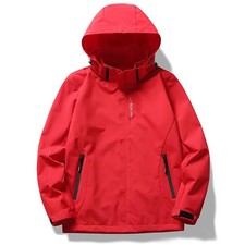 Mens Waterproof Windbreaker Removable Hood Lightweight Rain Coat Hiking Jacket