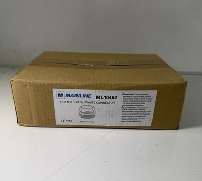 MAINLINE ML10452 1-1/2M X 1-1/2 S/J WASTE CONNECTOR QTY 12 IN A BOX