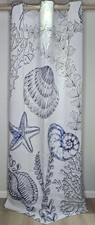 Coastal Nautical Window Curtain 50 Light Blocking Curtains Beach Ocean-Theme...