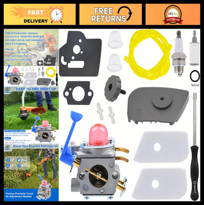 Carburetor & Air Filter Tune-Up Kit for Husqvarna Trimmers 128C 128R 125L Edger