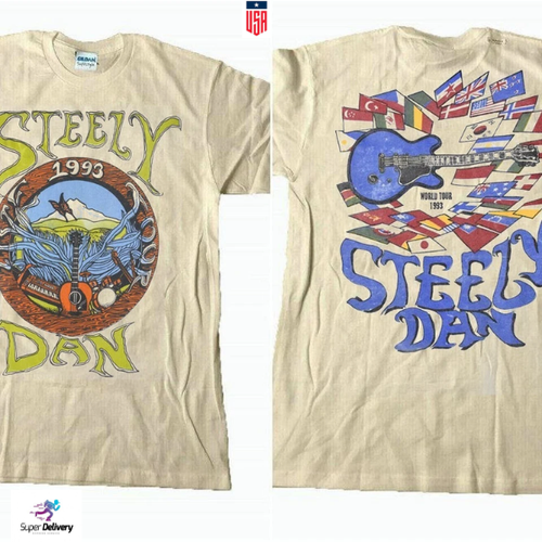 T-shirt Unisexe Steely Dan 1993 Réimpression - Anthracite - Taille S à 5XL - Gildan