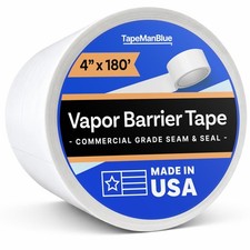 Vapor Barrier Tape - 4 inch x 180' Roll, Made in USA, White Polyethylene Tape...