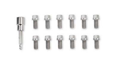 2230G Mr. Gasket Headlock Locking Header Bolts - 3/8-16 x 3/4 Inch - Set of 12