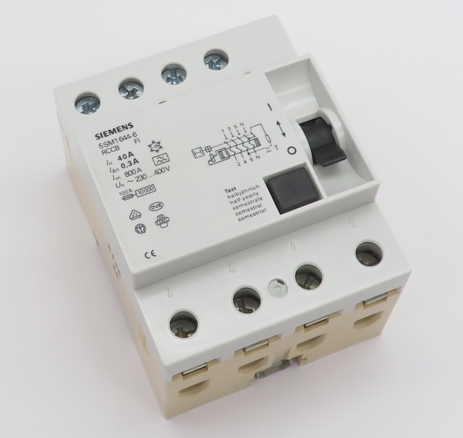SIEMENS 5SM1644-6 FI Circuit Breaker Type A Residual Current Circuit Breaker 40A 300mA 4p