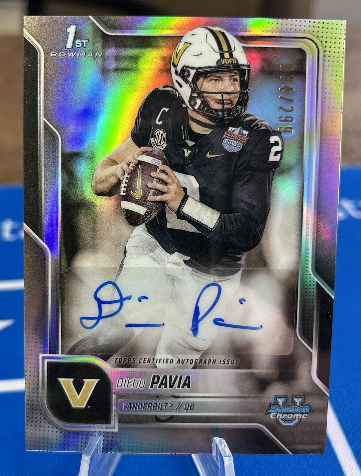2025 Bowman U Chrome Diego Pavia 1st RC Refractor Auto /299 BCA-DPA Vanderbilt