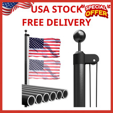 Heavy Duty Flag Pole, 25FT 12 Gauge Extra Thick Aluminum Flagpole Kit, 100MPH