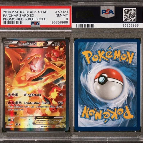 Pokémon TCG Charizard EX XY121 Black Star Promo Holo 2016 PSA 8 NEAR MINT - MINT