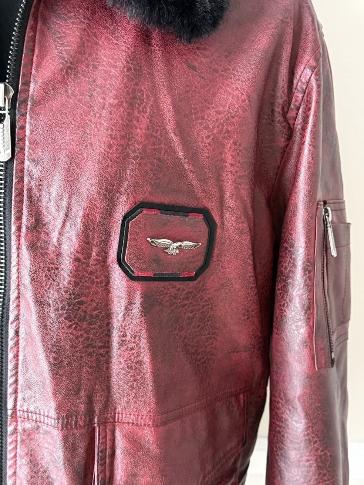 Ameri Mode Bomber Jacket Native American Chief L … - image 3