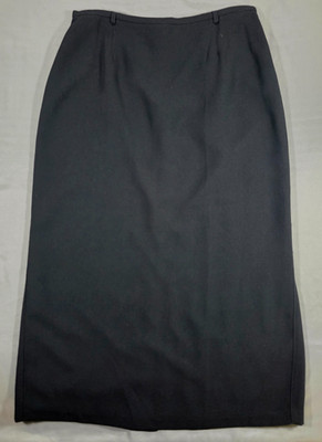 Katies black straight maxi skirt lined back slit  belt loops Size 12/14