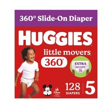 Huggies Little Movers HuggFit 360 Diapers Size 5, 128 Count 2 Packs of 64 